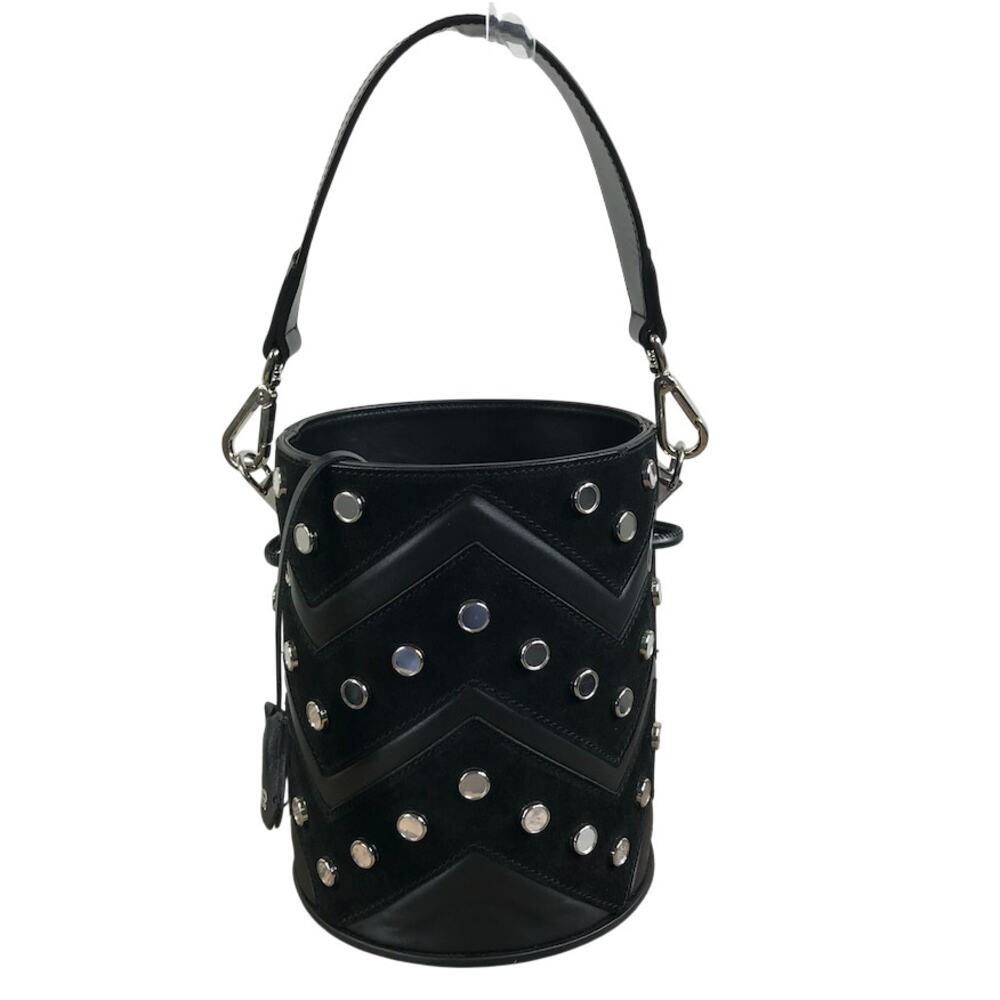 SALAR Italian Leather Studed Bucket Handbag Black Boho Luxury Rare Made In Italy